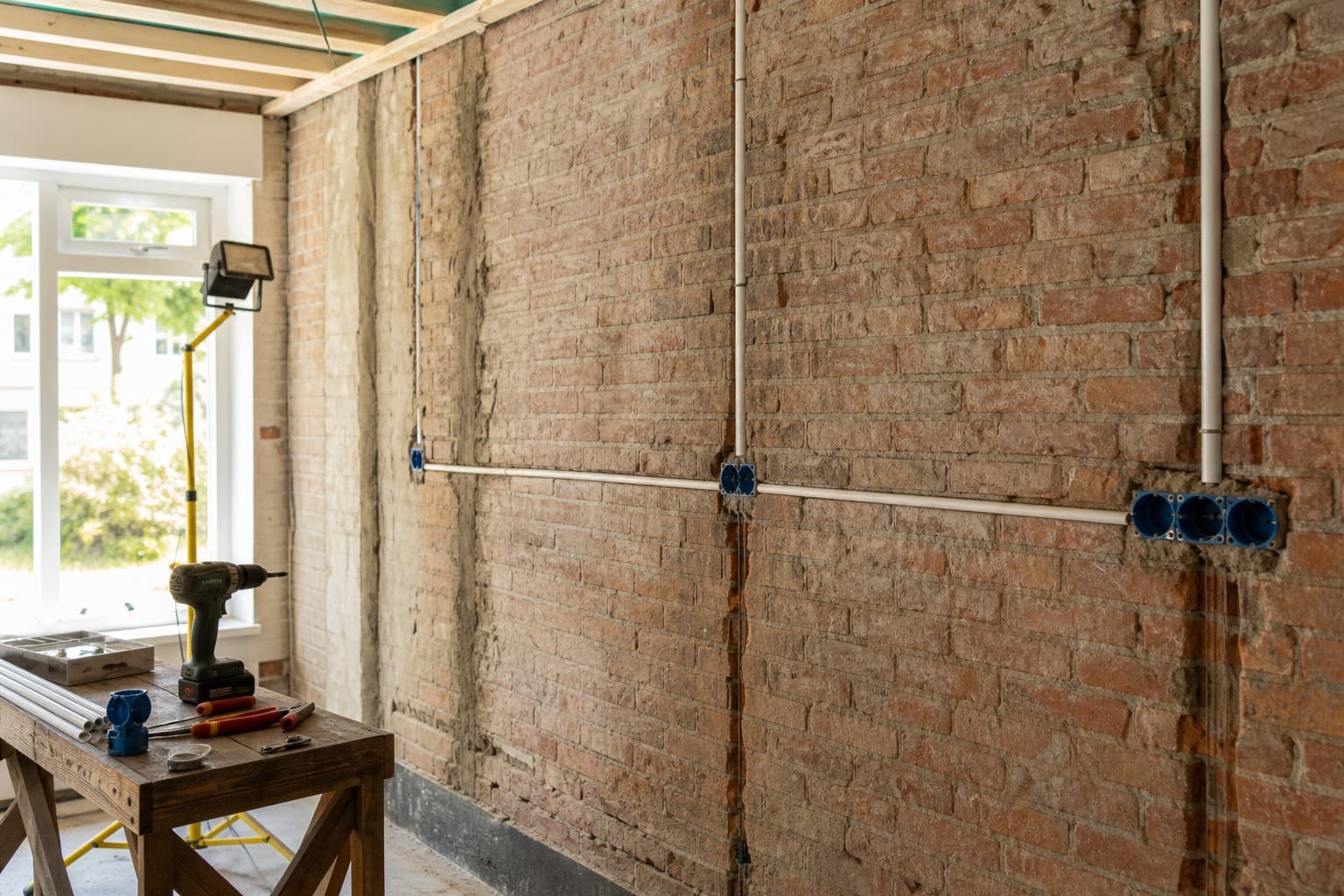 Elektrotechnische werkzaamheden tijdens een verbouwing