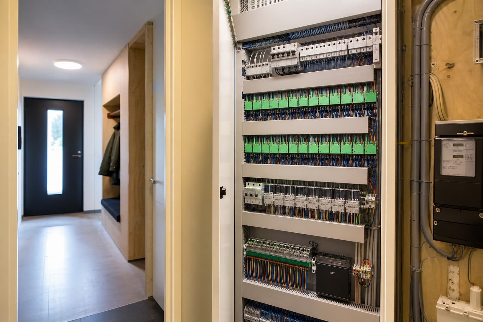 Bediening van slimme woningtechniek als illustratie van Loxone